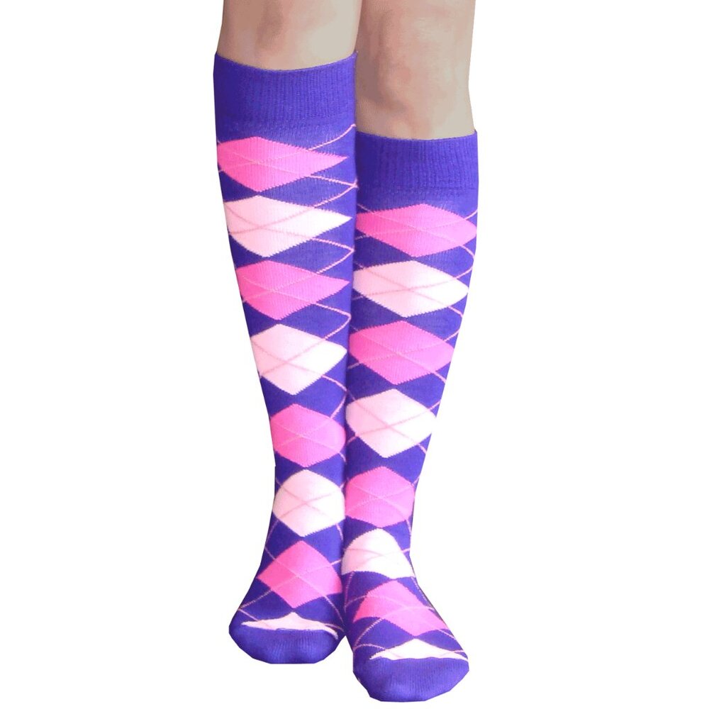 Pink/Purple Argyle Socks